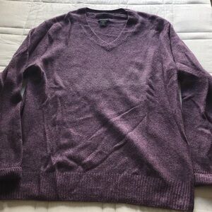 Banana Republic Men's Deep Purple Cashmere V-Neck Sweater